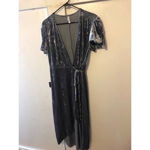 gray silk dress | Size M